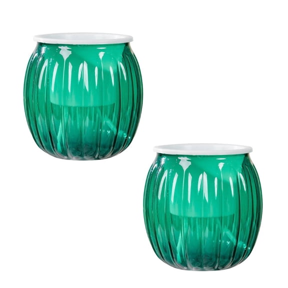 PEIBang 2 Pack Self Watering Planters Modern Home Decor,Transparent Flower Pots with Wicking Rope for Indoor Plants,Succulents,Herb