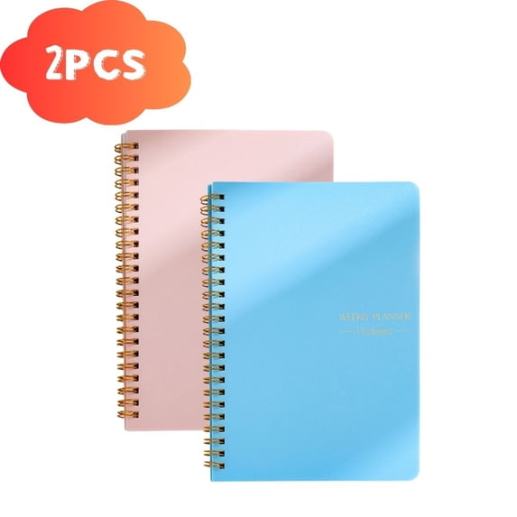 PEIBang 2 Pack To Do List Notebooks,Undated Weekly Planner with Spiral Binding,Home Work School Supplies