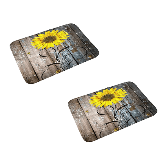 PEIBang 2 Pcs Indoor Sunflower Door Mat,16x24 Inch Rustic Floral Floor Mat for Home Decor,Non-Slip Floor Rug for Living Room,Kitchen,Bedroom