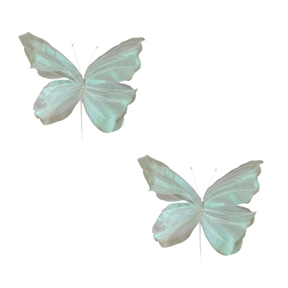 PEIBang 2 Pcs Large Butterfly Decorations,Big Butterfly Party Decor 3D Silk Butterflies for Women Birthday Party Wedding Decor