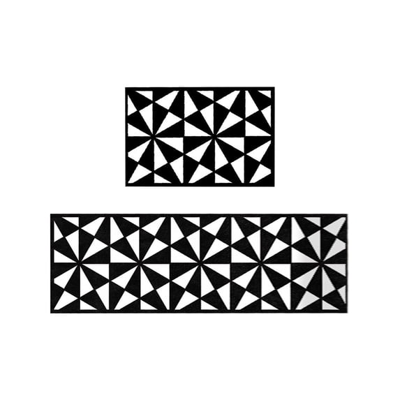 PEIBang 2 Pieces Kitchen Runner Rug Set,Non-Slip Floor Mats for Sink and Stove Cooking Area,Soft Low Pile Carpet Durable Kitchen Mats for Dishwasher Fridge Fronts