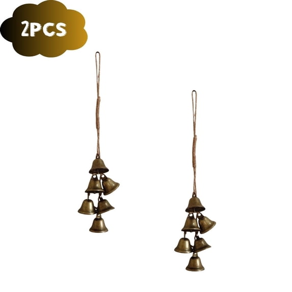 PEIBang 2 Pieces Witch Bells for Door Knob,Vintage Wind Chimes with Bells,Decorative Hanging Bell for Home Room Decor