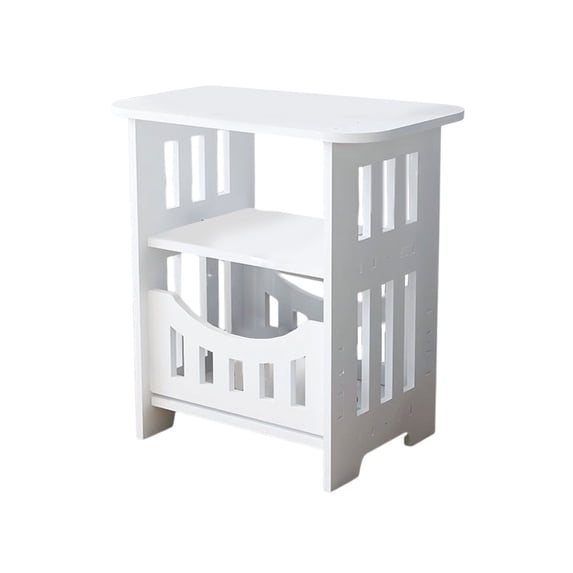 PEIBang 2 Tier End Table,Small Side Table Nightstand with Storage Shelf,Sofa Bedside Table for Living Room and Bedroom Small Space