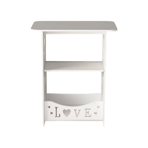 PEIBang 2 Tier End Table,Small Side Table Nightstand with Storage Shelf,Sofa Bedside Table for Living Room and Bedroom Small Space