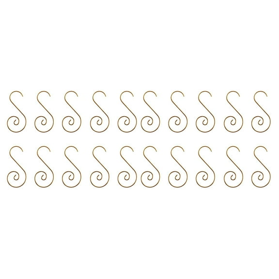 PEIBang 20 PCS Metal Ornament Hooks for Christmas Tree Decorations,Gold