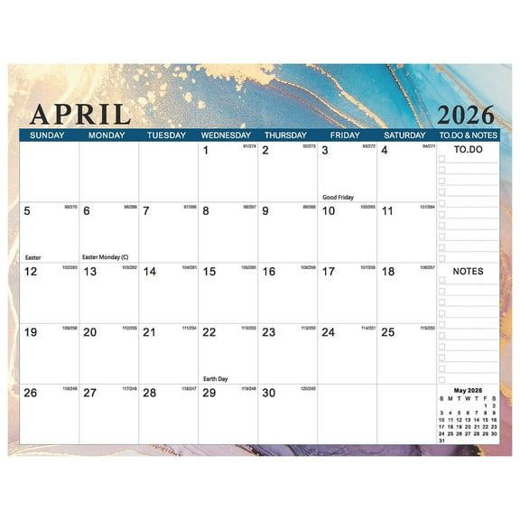 PEIBang 2025-2026 Yearly Wall Calendar,Jul 2025 - Dec 2026,Wall Hanging Calendar with Holidays and Festivals