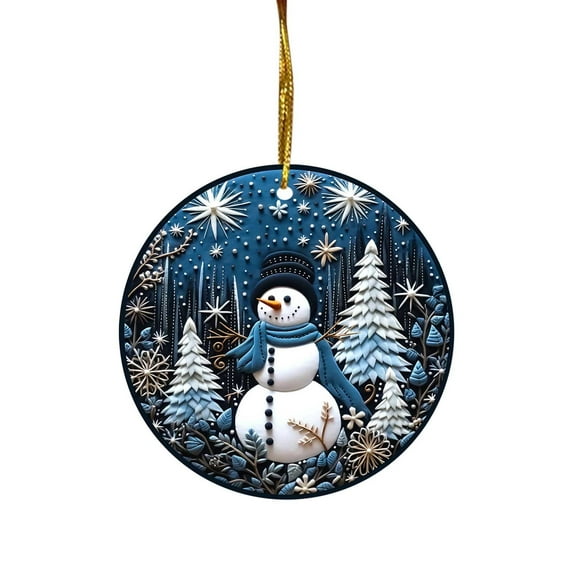 PEIBang 2025 Christmas Tree Ornament 3.15 inch Round Hanging Decoration Gift for Family,Colleagues,Home