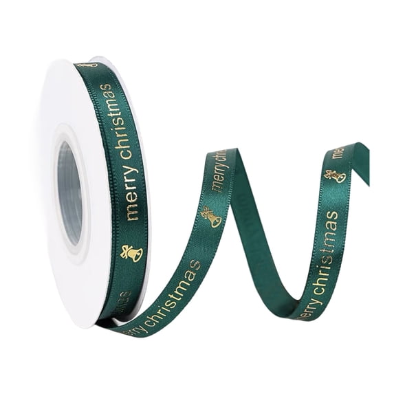 PEIBang 24 Yards 0.39 Inch Wide Christmas Ribbon,Red and Green Satin Ribbon Christmas Craft Ribbons for Gift Package Wrapping Party Favors