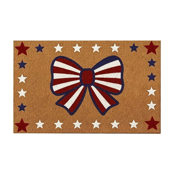 PEIBang 250th Anniversary Red Welcome Mat,16x24 Inch 4th of July Patriotic Door Mat,Non-Slip Indoor Entrance Porch Front Door Decor