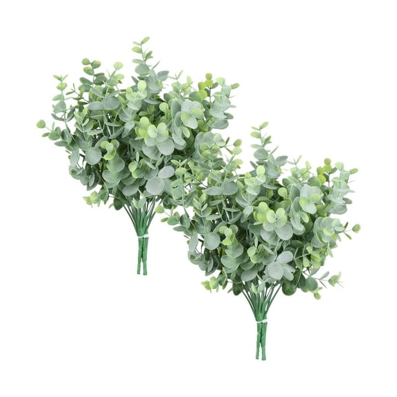 PEIBang 2Pcs Artificial Plants Faux Greenery Branches,Green Leaves Long Stems,Fake Plants for Floral Arrangement Vase Filler Wedding Office Home Decor