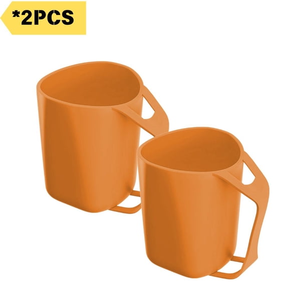 PEIBang 2Pcs Bathroom Tumbler Cup with Handle,Toothbrush Cups Toothbrush Holders,Reusable Mouthwash Cup for Bathroom Accessories