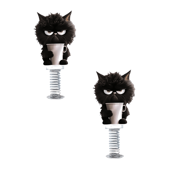 PEIBang 2Pcs Cute Cat Bobblehead Car Dashboard Decoration,Acrylic Spring Dashboard Decor for Car Accessories