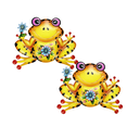 thumbnail image 1 of PEIBang 2Pcs Metal Frogs Outdoor Wall Art Decor,Colorful Garden Frogs Sculpture Hanging Decor,Animal Wall Decorations for Fence Patio Balcony Living Room, 1 of 4