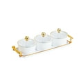 thumbnail image 1 of PEIBang 3 Grids Seasoning Containers Set,Condiment Jar Spice Container with Lid and Tray,Condiment Canisters Pots for Sugar,Pepper,Salt,Spice, 1 of 6