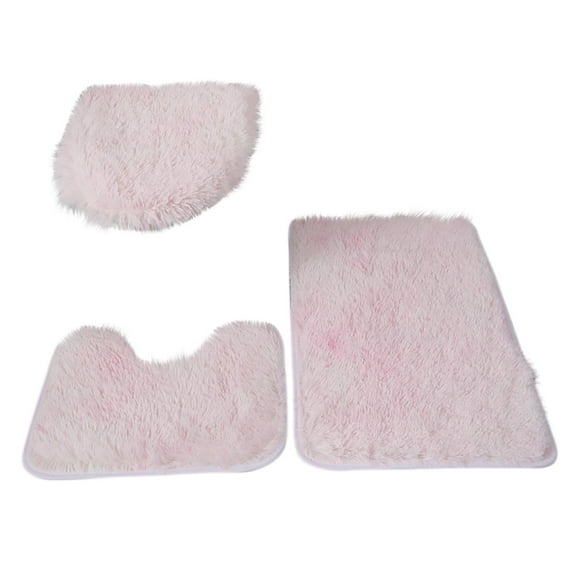 PEIBang 3 Piece Bathroom Rug Set,U-Shaped Contour Rug Mat and Toilet Lid Cover,Absorbent Soft Bathroom Mat,Tie Dyed Carpet for Bathroom