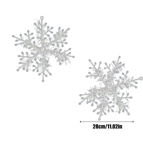 PEIBang 3Pcs Christmas Snowflake Ornaments,Plastic White Snowflake Christmas Winter Decorations,Hanging Snowflake Decorations for Winter Wonderland Christmas Tree