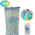 thumbnail image 1 of PEIBang 4 Pack 39x79 Inch Foil Fringe Backdrop Curtains,Tinsel Streamers Party Decorations,Fringe Backdrop for Graduation Wedding and Birthday, 1 of 6