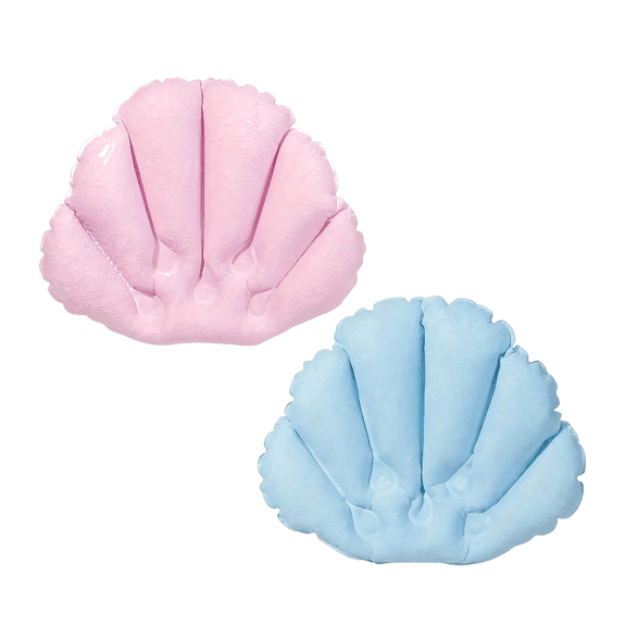 PEIBang 4 Pack Shell Shape Bathtub Pillows,Inflatable Bath Pillows with Suction Cups,Neck Support for Bathtub Hot Tub