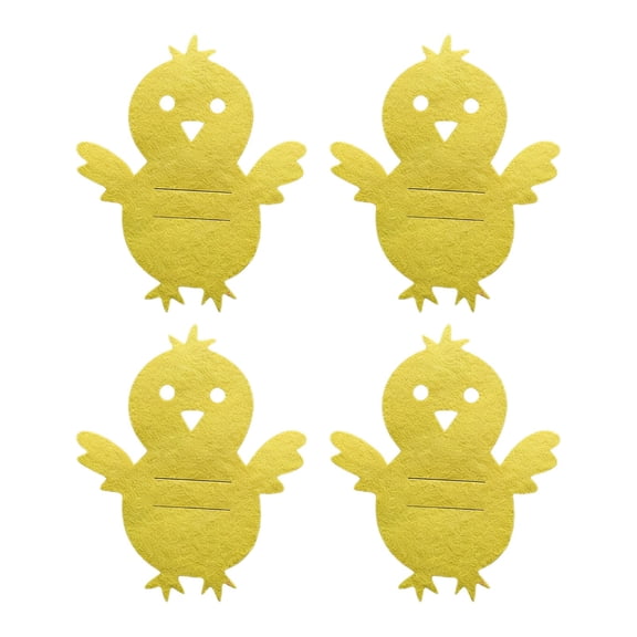 PEIBang 4 Pcs Easter Cutlery Holder Bag,Felt Chick Tableware Knife Fork Cover Bag for Easter Home Party Table Decoration