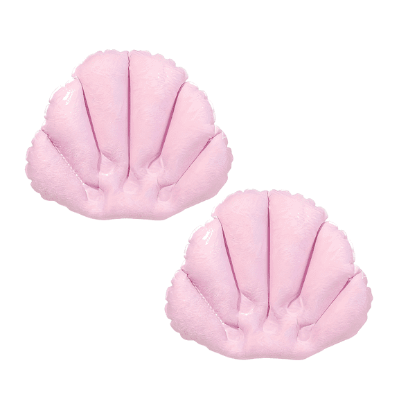 PEIBang 4 Pieces Inflatable Bath Pillow with Suction Cups,Shell Shape Bathtub Pillows,Comfortable Soft Cushion for Neck Support