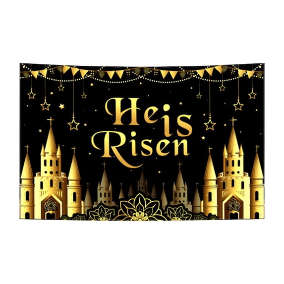 PEIBang 45x71 Inch Happy Easter Day Backdrop,Colorful Door Background Bunny Egg Flower Photography for Easter Party Supplies Studio Photoshoot Prop