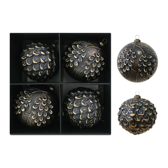 PEIBang 4Pcs Christmas Ball Ornaments,4" Large Shatterproof Christmas Tree Balls Hanging Balls for Xmas Tree Wedding Party Holiday Decorations