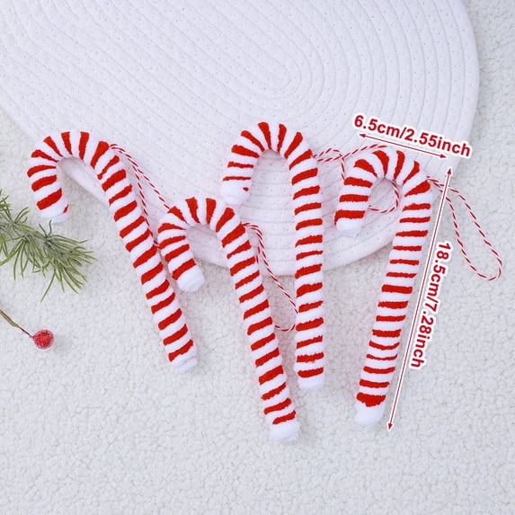 PEIBang 4Pcs Christmas Candy Cane Christmas Ornaments,Red and White Stripe Christmas Decoration,Candy Cane Hanging Ornament for Xmas Tree Home Party Holiday Decor