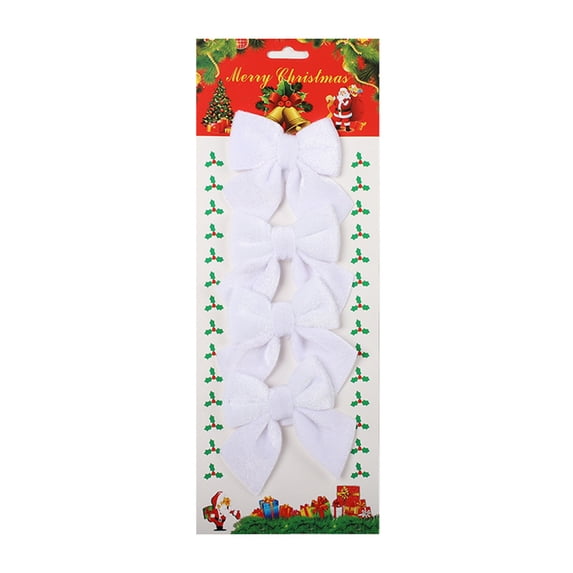 PEIBang 4Pcs Christmas Velvet Bows,3.5x5 Inch Rustic Wreath Gift Bows Vintage Velvet Ribbon Bow Ornaments for Christmas Tree Garland Party Decor