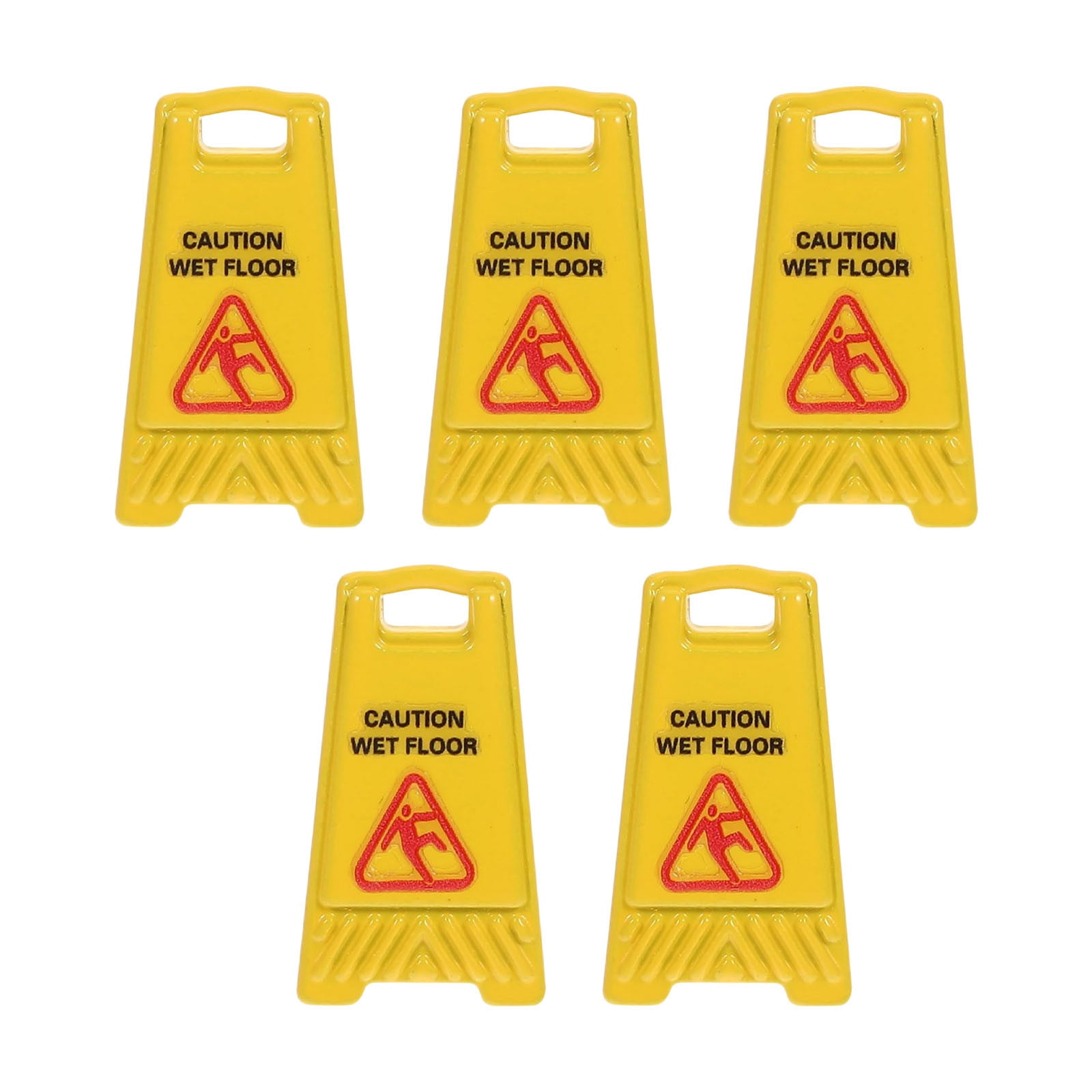 PEIBang 5Pcs Miniature Warning Sign,Caution Wet Floor Signs,Mini ...