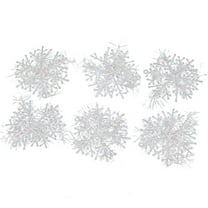 PEIBang 6 Pcs Snowflake Christmas Decorations,Winter Plastic Snowflakes Decoration,Christmas Tree Hanging Ornament for Indoor Outdoor Decor