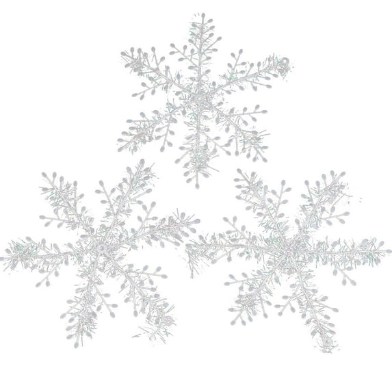 PEIBang 6 Pieces Snowflake Decorations,Christmas Hanging Snowflakes,Plastic Snowflakes for Indoor Outdoor Christmas Decor,Porch Tree Decorations