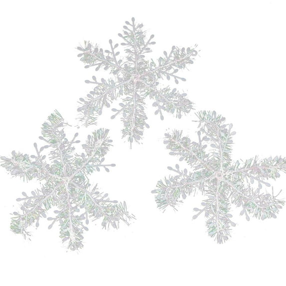 PEIBang 6 Pieces Snowflake Decorations,Christmas Hanging Snowflakes,Plastic Snowflakes for Indoor Outdoor Christmas Decor,Porch Tree Decorations