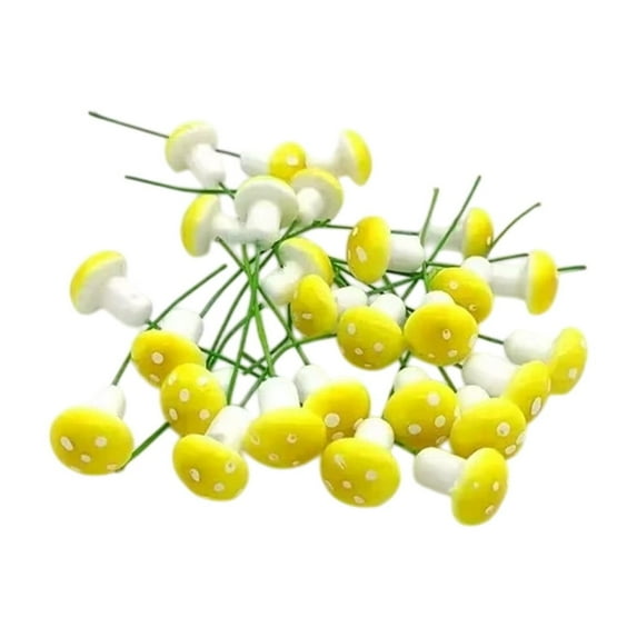 PEIBang 60 Pieces Mini Mushroom Miniatures,Artificial Garden Plant Pot Resin Craft for Home Micro Landscape Decoration