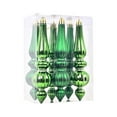 thumbnail image 1 of PEIBang 6PCS Green Water Droplet & Icicle Christmas Ornaments,Electroplated PVC Decor for Tree, 1 of 7