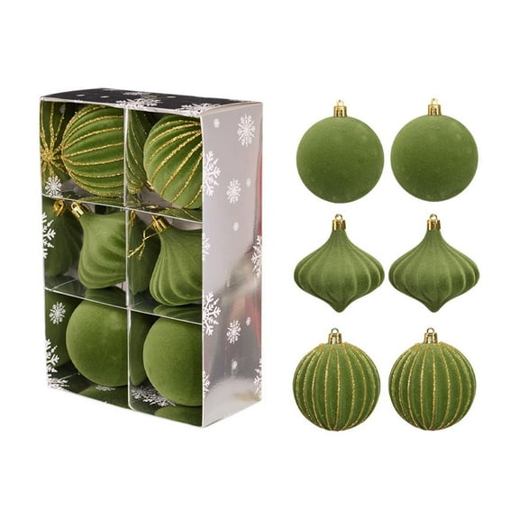 PEIBang 6Pcs Christmas Decorative Tree Balls Christmas Ornaments,3.15 Inch Christmas Balls Christmas Decoration for Indoor Outdoor Decorations Party Supplies