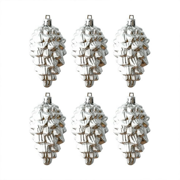 PEIBang 6Pcs Christmas Pinecone Ornaments,Fall Hanging Pine Cone Ornaments,Xmas Hanging Pendant for Xmas Tree Home Party Decoration