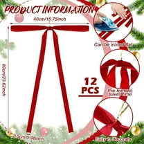 PEIBang 6Pcs Christmas Tree Bows Christmas Tree Ornaments,Red Velvet Bows Christmas Wreath Bows for Indoor Outdoor Christmas Decorations