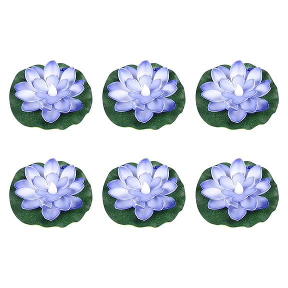 PEIBang 6Pcs Lotus Flower LED Lights,Waterproof Floating Pool Lights for Pool Party Garden Pond Summer Decoration