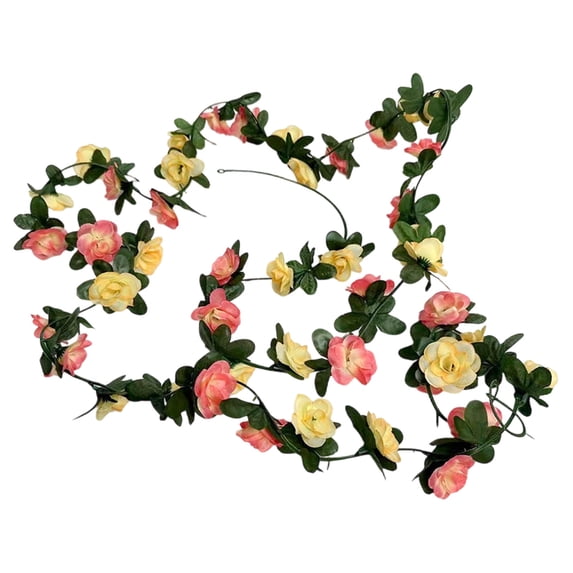 PEIBang 8.2Ft Flower Garland Artificial Rose Vines,Fake Hanging Flower Vines Floral Garland for Wedding Party Wall Room Decorations
