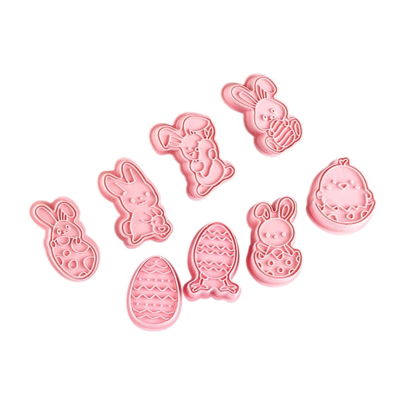 PEIBang 8 Pcs Easter Cookie Cutters Set,3D Bunny Egg Chick Shape Sugar Cookie Pie Crust Cutters,Decorative Baking Tool for Easter Wedding Party Favors