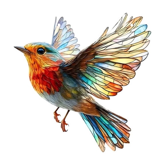 PEIBang Acrylic Bird Wall Art Decor,2D Stained Glass Window Hanging Suncatcher,Colorful Bird Ornament for Home Garden Decoration