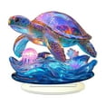 thumbnail image 1 of PEIBang Acrylic Turtle Decoration,2D Flat Tabletop Decoration,Colorful Summer Pendant for Home Office Decoration, 1 of 7