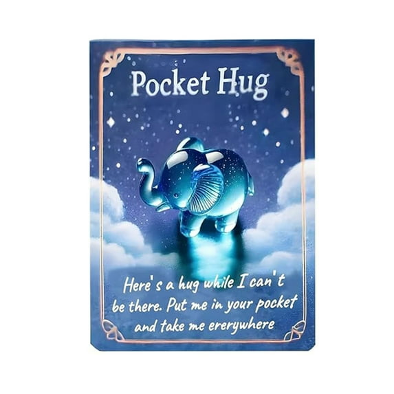 PEIBang Animal Pocket Hug Gifts,Animal Token with Mini Pocket Hug Greeting Cards,Encouragement Greeting Card Gifts for Friend