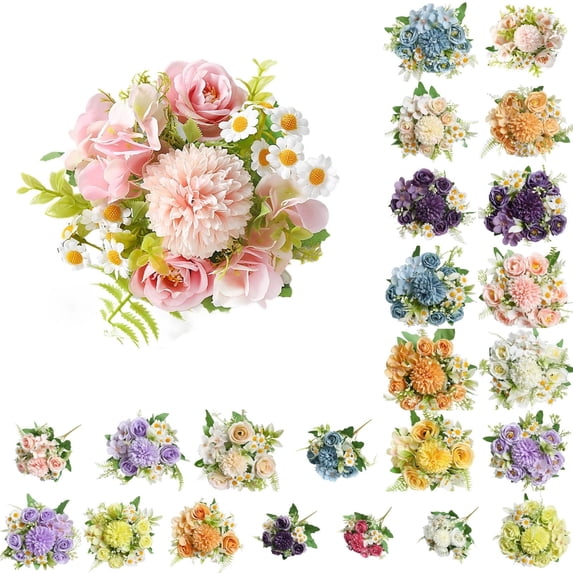 PEIBang Artificial Peonies Flowers,Fake Silk Peony Bouquet Faux Flowers Bulk for Vase Floral Arrangements Wedding Party Table Decoration