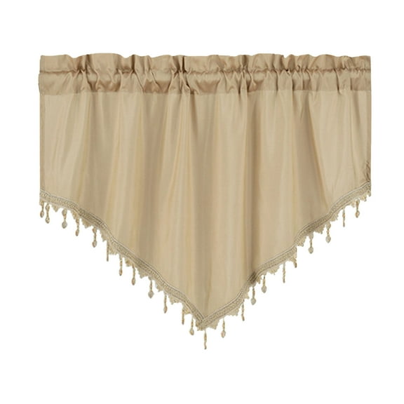 PEIBang Beaded Valance Curtains for Living Room,Rod Pocket Farmhouse Window Valance for Bedroom Bathroom Cafe