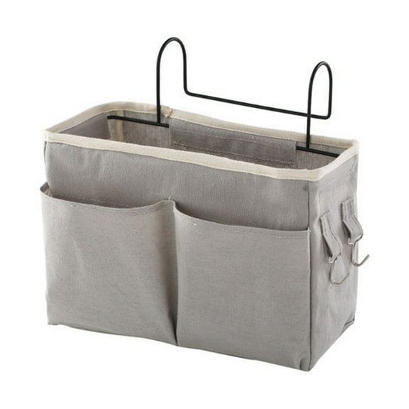 PEIBang Bedside Caddy Organizer,Hanging Storage Basket with Pockets and Hooks,Bedside Organizer for Hospital Beds,Dorm Rooms Bed Rails