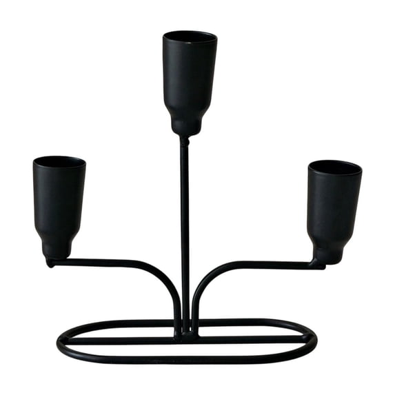 PEIBang Black Candelabra Metal Candle Holders,3 Arms Candlestick Holder Table Centerpiece for Birthday Holiday Valentines Wedding Party Decorations
