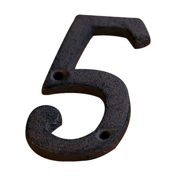 PEIBang Black Cast Iron House Numbers,Rustic Finishes House Address Number for Outside,Vintage Home Decor