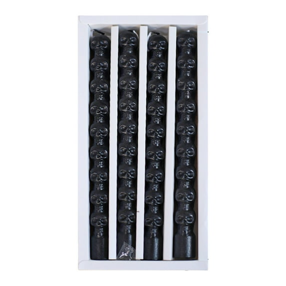 PEIBang Black Skeleton Taper Candles 9.64 Inches Long Halloween Wax Candles Gothic Skull Candle Decor Creepy Skeleton-Shaped Candles for Party Home Decoration Set of 4