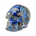 thumbnail image 1 of PEIBang Blue Resin Skull Halloween Decor 0.78x0.78x1.18 in Mini Crystal Gravel Drip Ghost Head Craft for DIY Party Scenery Desktop Ornament Gift, 1 of 6